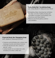 Charcoal Body Bar Massaging Soap Set